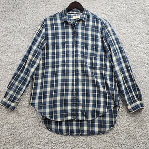 Denim & Supply‎ Womens Plaid Button Up Shirt Blue Size Large Long Sleeve Casual